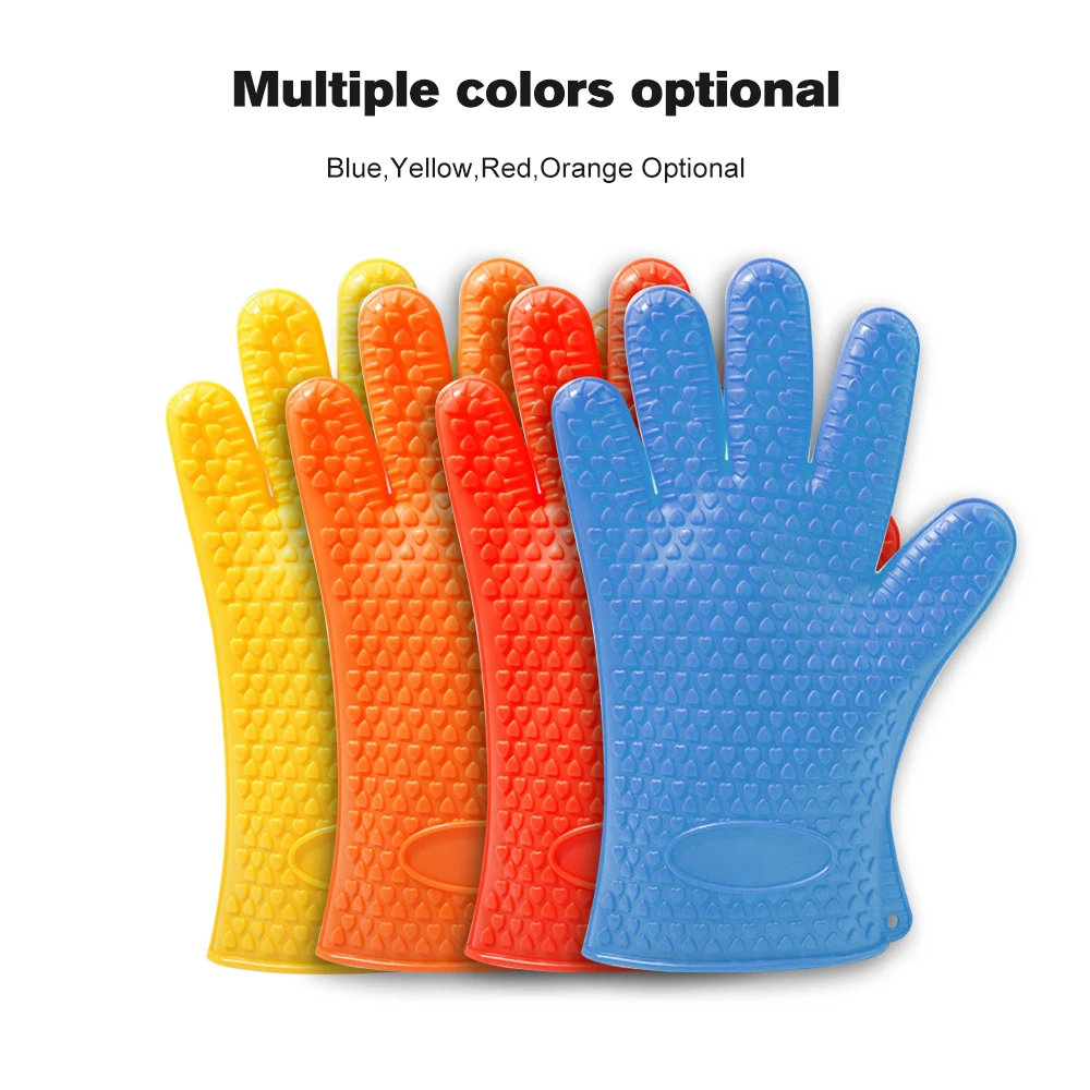 

1PCS Silicone Glove Kitchen Heat Resistant Gloves Barbecue Grilling Glove High Temperature Resistant Cooking BBQ Oven Gloves