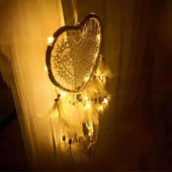 

Colorful True feather dream catcher lights up Creative dreamcatcher girls practical special birthday gifts home decoration