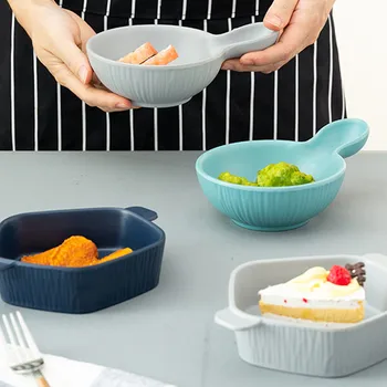 

Mini Handle Plastic Small Dishware Creative Cute Soy Sauce Vinegar Snack Dish Tableware For Home Kitchen Supplies