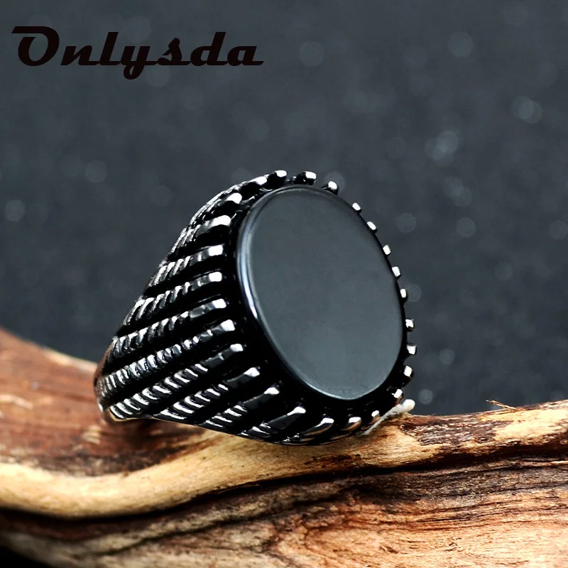 Женские и мужские кольца Onlysda овальные из натурального камня с цветком в