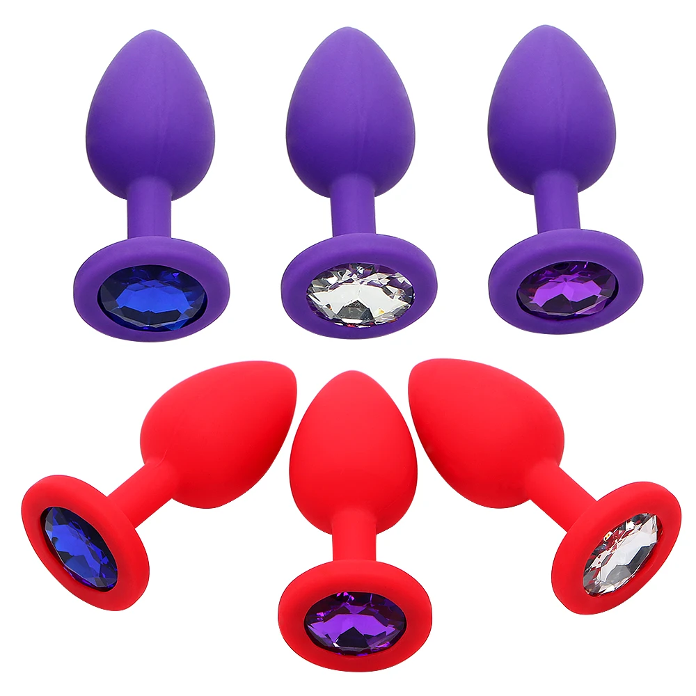 VATINE Prostate Massager Erotic Toys Anal Plug Sex for Men Women Silicone Butt Beginner Colorful Crystal Jewelry | Красота и здоровье