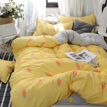 

Aloe cotton four-piece three-piece bedding set home textile quilt coverlet double bed gift student dormitory simple