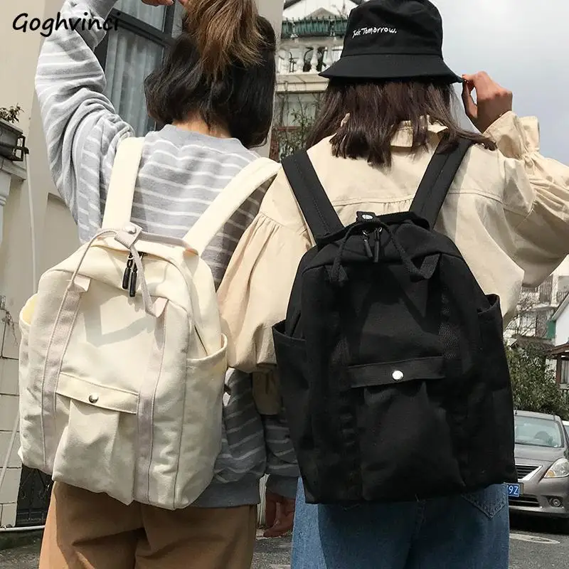 Рюкзаки Женские из ткани однотонные с боковым карманом модные вместительные в