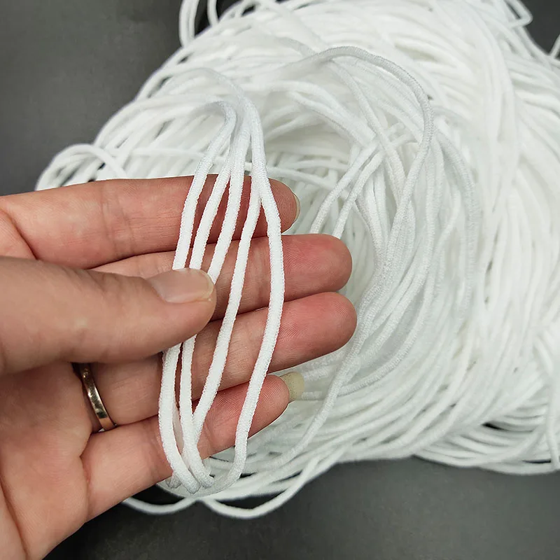 3mm Round Elastic Band Cord Ear Hanging Sewing Face  Accessories100/10M DIY 