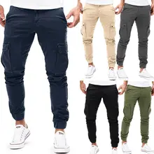 Осенние мужские Штаны в стиле хип-хоп шаровары, штаны для бега Штаны Новая мужская Штаны сплошной джоггеры мульти-Спортивные Брюки с карманами M-3XL