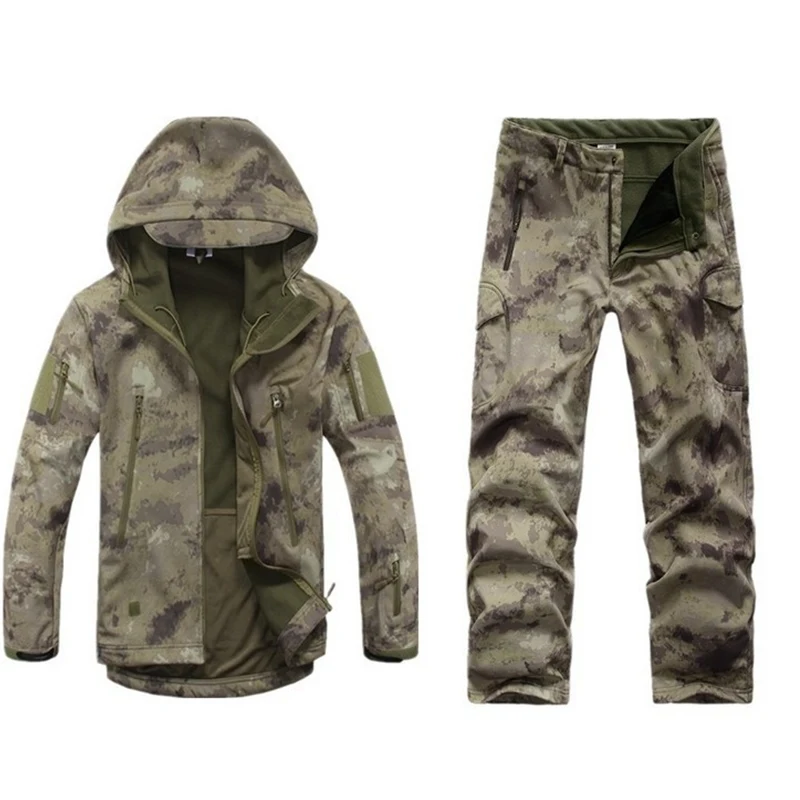 Outdoor Tactische Jacht TAD Soft Shell Camo Jas Broek Set Mens Leger Sport Waterdichte Kleding Militaire Wandelen Jas Broek Outdoor Tactische Jacht TAD Soft Shell Camo Jas Broek Set Mens Leger Sport Waterdichte Kleding Militaire Wandelen Jas Broek