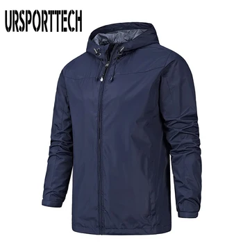 

URSPORTTECH Spring Autumn Thin Mens Jackets and Coats Waterproof Quick Dry Hiking Jackets Outdoor Sports Coats Male Windbreaker