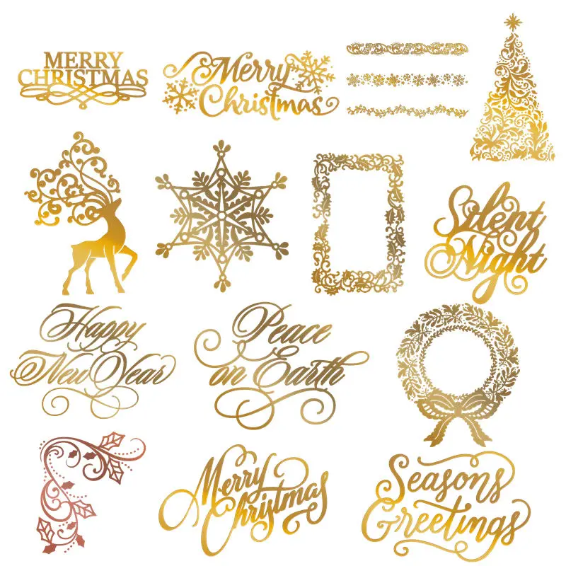 

Reindeer Christmas Tree Snowflake Metal Hot Foil Plate for DIY Scrapbooking Photo Album Embossing Paper Cards Making Crafts 2019