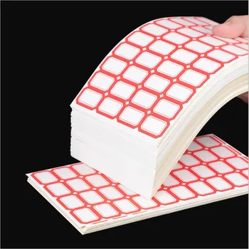 

50pcs/pack Multisize Red Self-Adhesive Paper Label Sticker Name Number Blank Note Writable Labels Tags