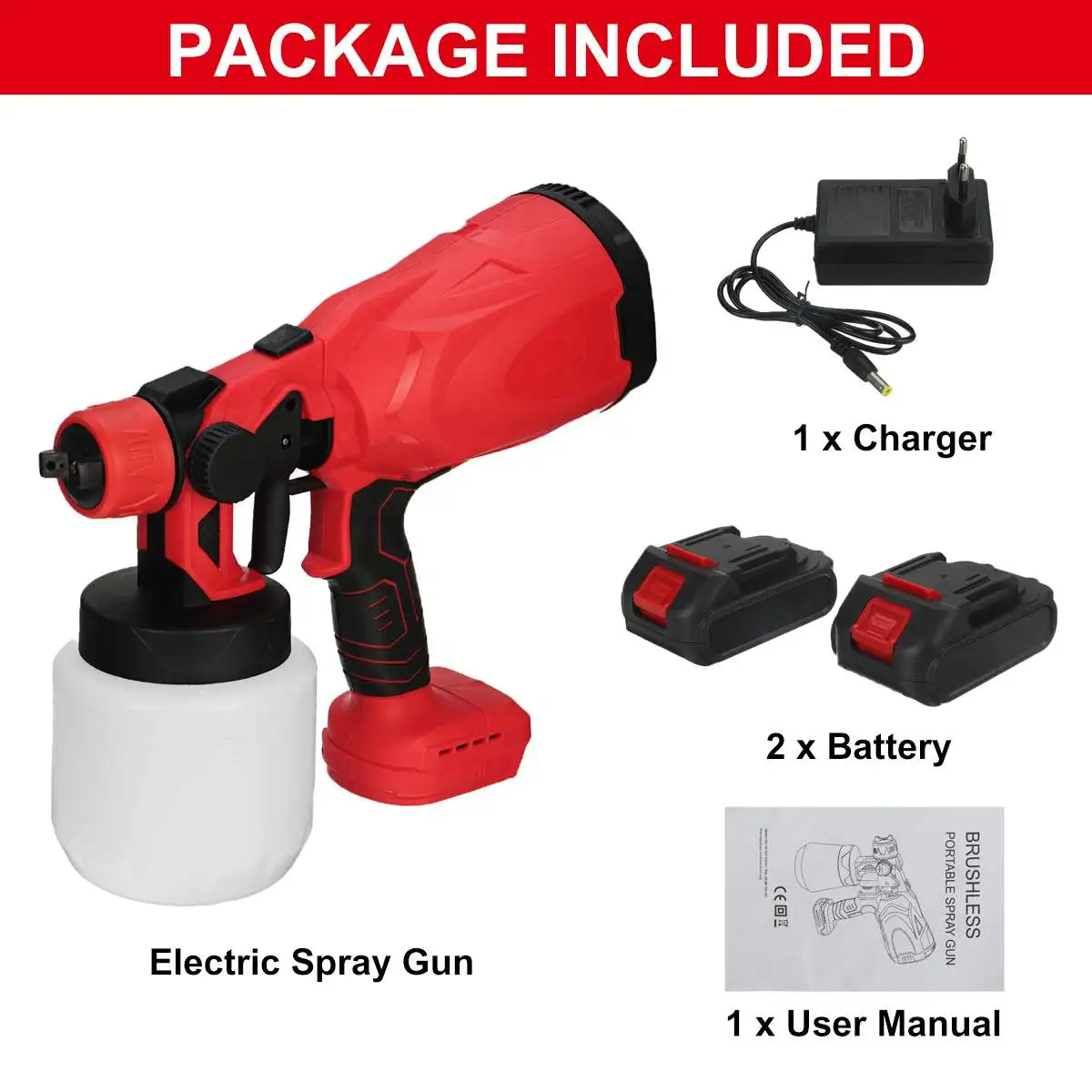 1500W 800ml Cordless Electric Spray Gun High Power Home Paint Sprayer With 3 Nozzle Flow Control Airbrush For Makita 18V Battery gas pressure washer Power Tools