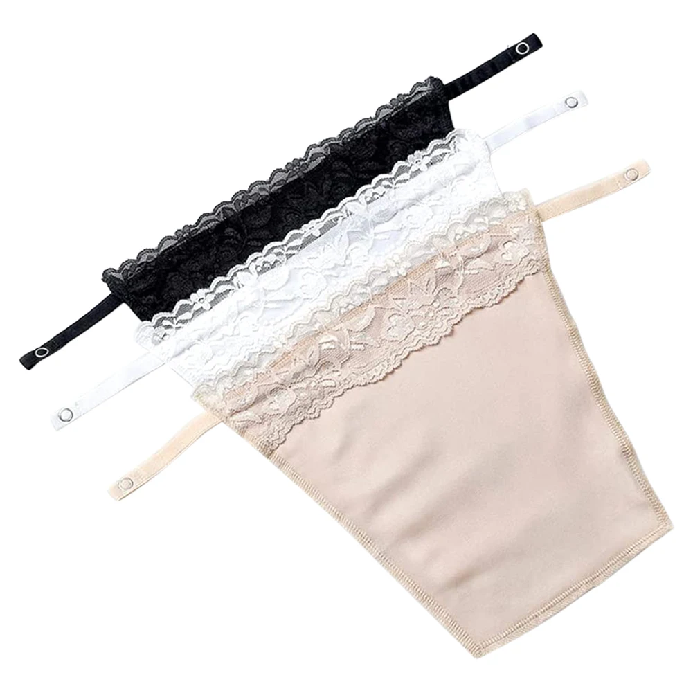 3Pcs/lot Ladies Lace Clip on Mock Camisole Bra Insert Overlay Modesty