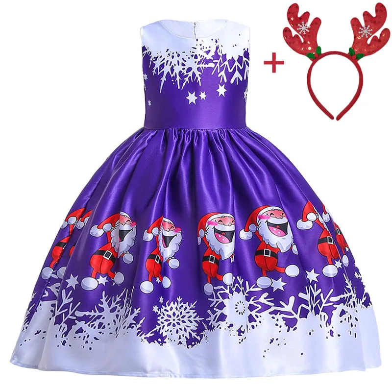 Платье на Хэллоуин для девочек, костюм, Детские платья для девочек, платье принцессы, детское Нарядное вечернее платье для 3, 4, 5, 6, 7, 8, 9, 10 лет - Цвет: Purple