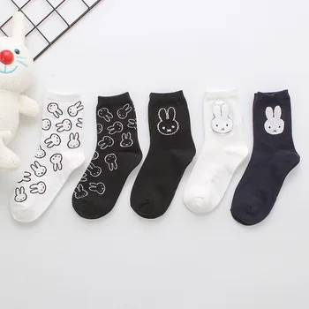 

2 pairs 2019 Autumn WinterIns Japanese Kawaii Cute Socks Cotton Comfortable Stylish Cartoon Rabbit animal print womens socks