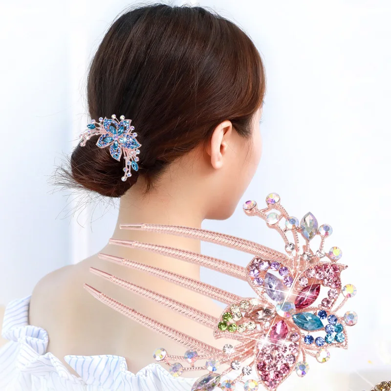 Austrian Rhinestone Hair Comb Flower Leaf Bridal Crystal Hair Ornaments Jewelry Wedding Elegant Accessories hair comb jewelry accessories hair accessory