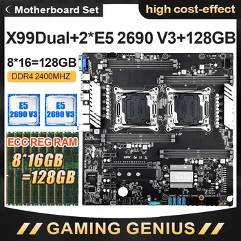 

X99 Dual CPU motherboard Combo with 2.6GHZ 12-Core 30M 2*E5-2690 V3 processors and 8*16gb ddr4 ecc reg 2400mhz RAM PCI-E 16X