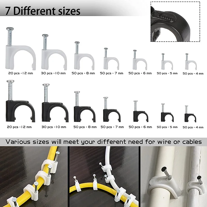 Plastic White Nail Cable Clip, For Electrical Fitting, Clip Size: 20 Mm