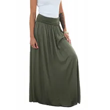 Юбка женская faldas mujer moda jupe femme женская осенняя Повседневная винтажная Однотонная юбка до середины талии, свободные юбки в пол OY41