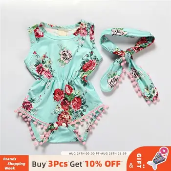 

Bear Leader Toddler Baby Rompers New Summer Newborn Rompers Kids Costumes Infants Flowers Clothes Casual Floral Baby Outfits