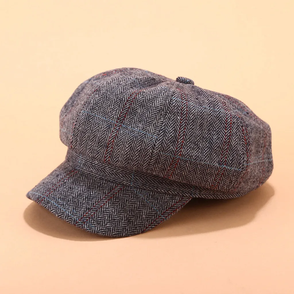 Vintage Women Winter Solid Hat Beret Cap Korean Painter Newsboy Berets