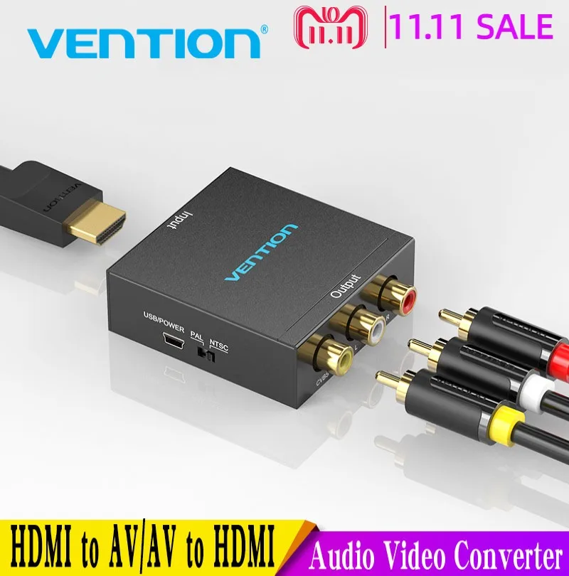 Преобразователь Vention HDMI в AV видеоадаптер hdmi-rca CVBS L/R 1080P переключатель с кабелем