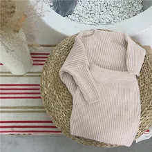 Новинка года; вязаный комплект из 2 предметов для девочек; свитер+ юбка модные мягкие хлопковые костюмы для девочек; сезон осень-зима возраст 1-6 лет