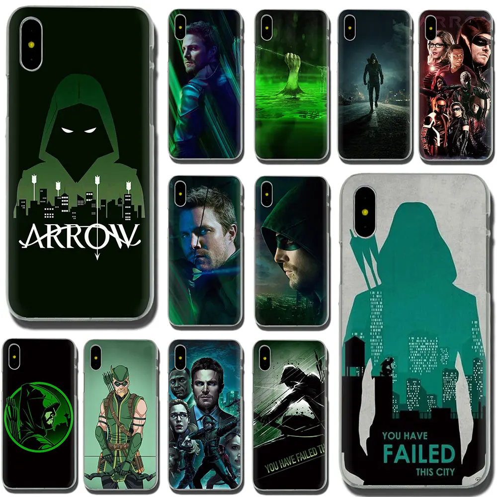 Жесткий чехол для телефона EWAU Green Arrow Для iPhone SE 2020 11 Pro 6 6S Plus 7 8 X XS XR Max | Мобильные