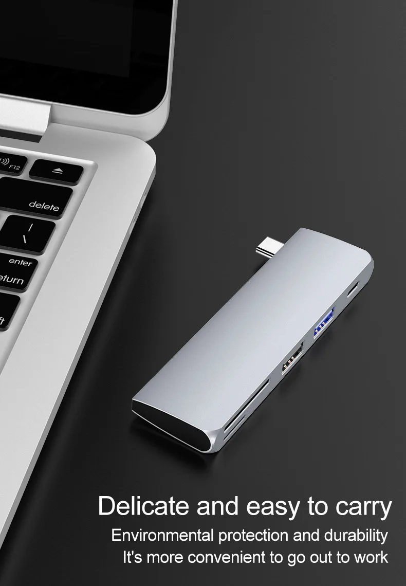 Tebe USB C концентратор 5 в 1 Тип C для SD/TF кард-ридер USB 3,0+ USB 2,0 концентратор адаптер высокоскоростной для iPad Pro MacBook