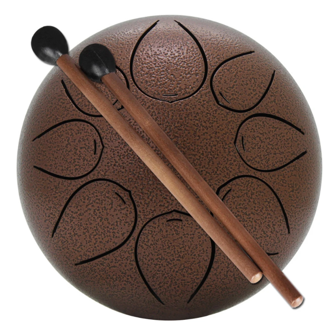 

5-Inch 8 Tone Tongue Drum Handpan Drum Hand Drum Percussion Instrument Carrying Bag For Beginner - Coffee Golden Black Red Green