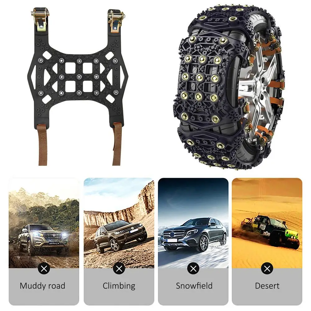 Auto Snow Chain Universal Steel Car Wheels Snow Ice Chains Belt Winter Anti-skid Vehicles SUV Wheel Chain Mud Road Safe Safety