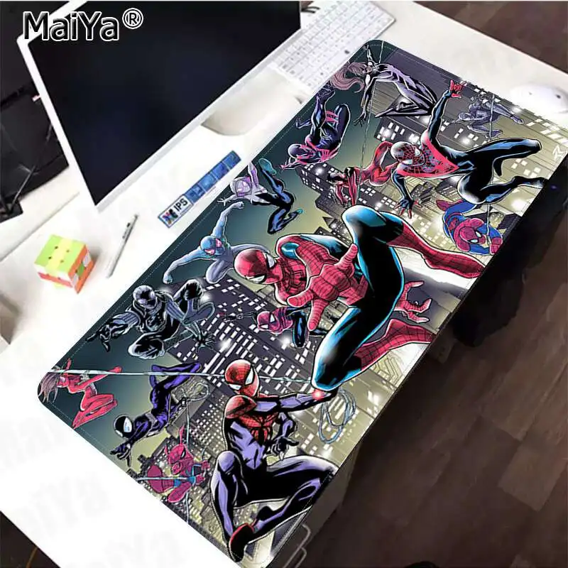 Maiya Новинка Marvel Comics Человек-паук резиновый ПК компьютерный игровой коврик для мыши - Цвет: Lock Edge 40X90cm