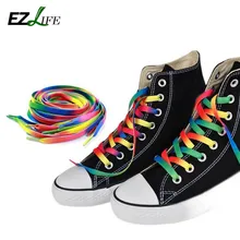 1 пара разноцветных радужных шнурков 120 см, плоские парусиновые спортивные шнурки, ремешок для кроссовок унисекс, радужные шнурки