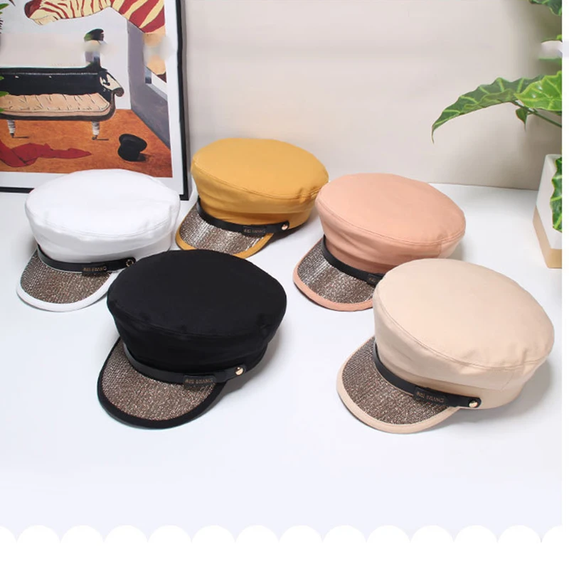 Стильная и элегантная военная шляпа для женщин, винтажная яхта для отдыха, капитан, Женский Шкипер, шляпа моряка, кепка газетчика