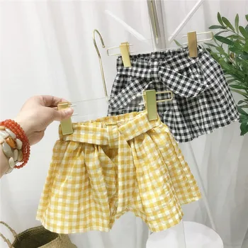 

2020 New Arrival Girls Bow Plaid Shorts Summer Fashion Kids Girls Shorts 1-6t
