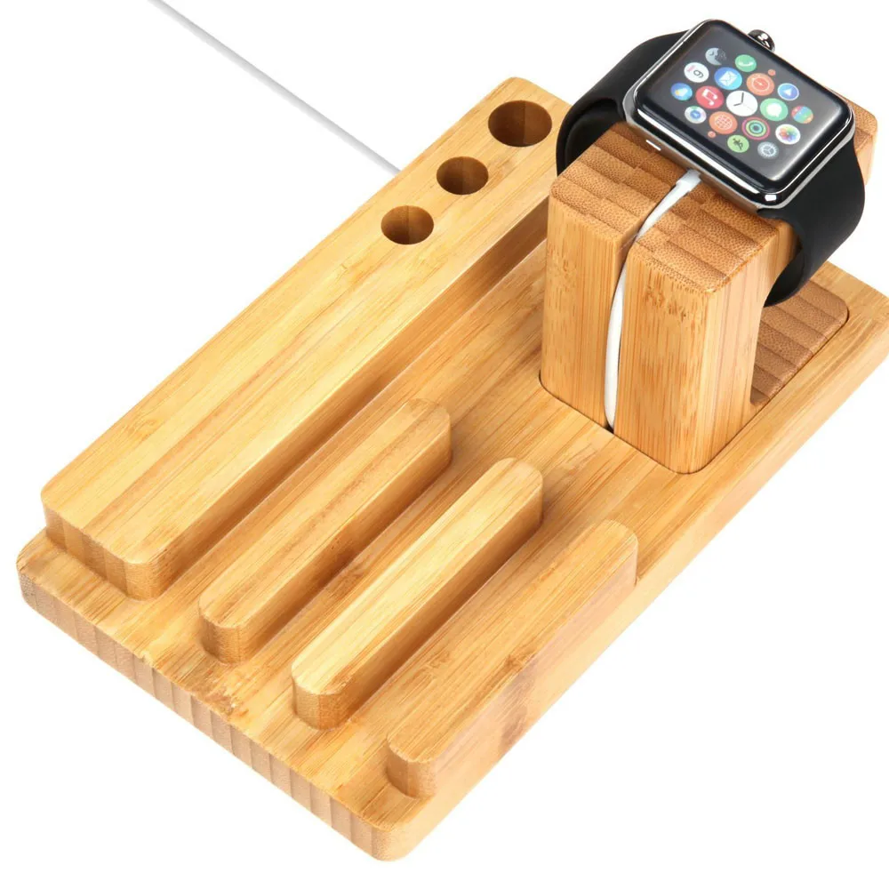 Для Apple Watch Stand бамбуковая деревянная зарядная док-станция Док-станция Держатель бамбуковая деревянная зарядная станция Колыбель для Apple Watch для iphone