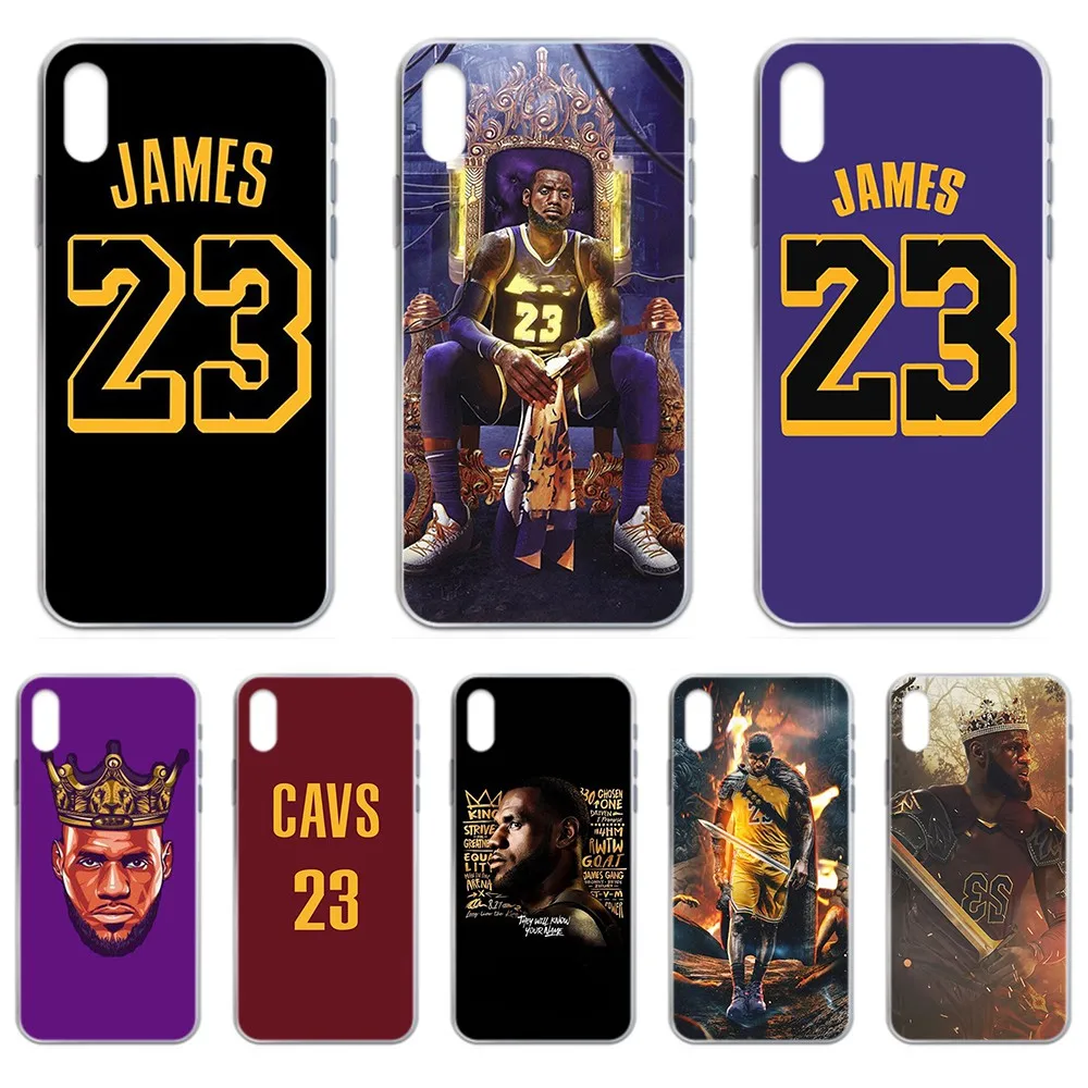 

James Basketball LeBron King coque Transparent Phone Case For iphone 4 4S 5 5C 5S 6 6S PLUS 7 8 X XR XS 11 PRO SE 2020 MAX