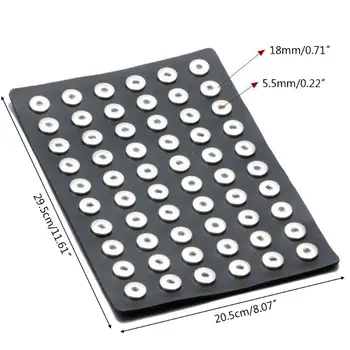 

60pcs 18mm Button Jewelry Show Plate PU Leather Metal Snap Button Display Board