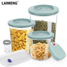 LAIMENG автоматическое вакуумное уплотнение контейнер для хранения продуктов набор герметичные вакуумные контейнеры с вакуумным насосом и клапанными мешками S271