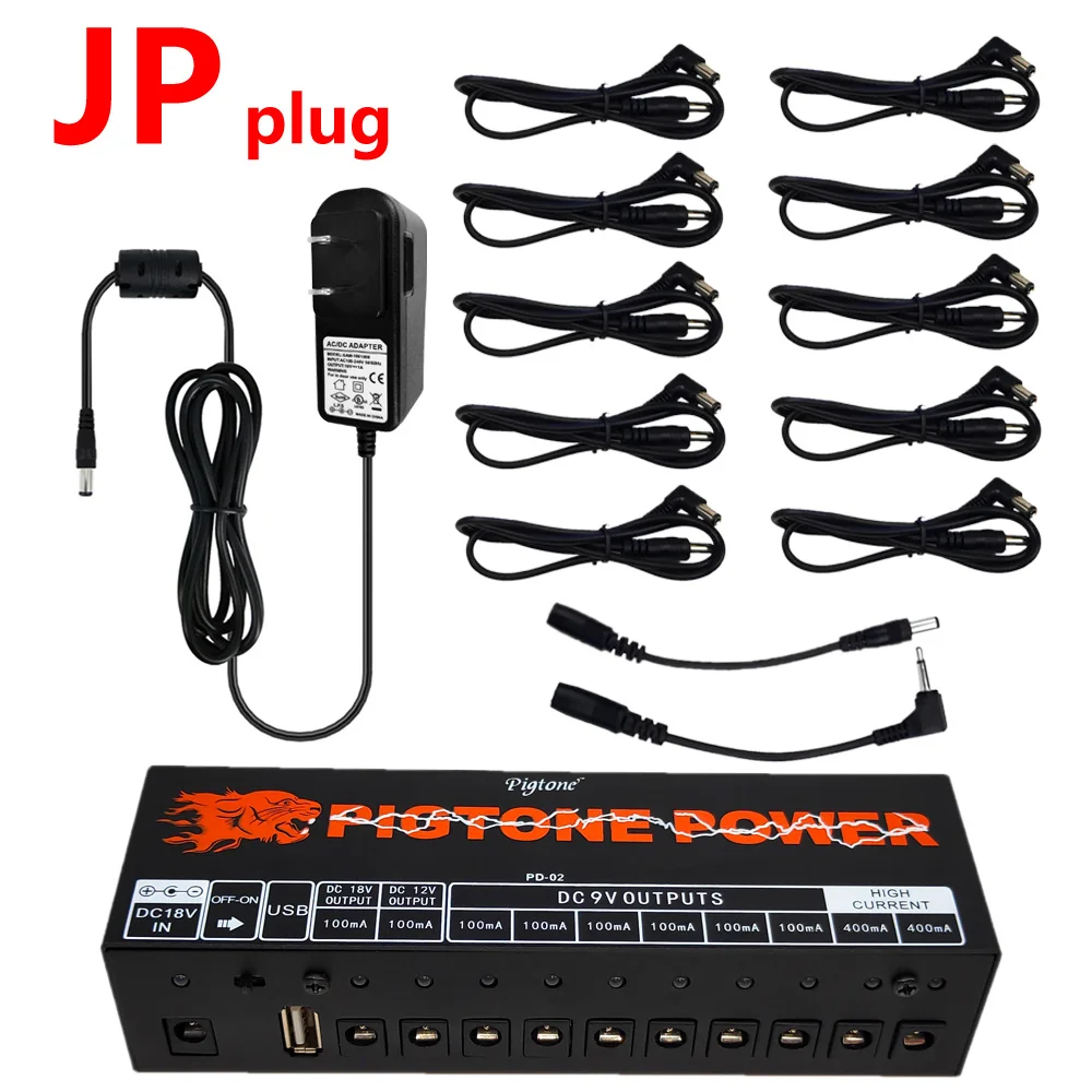 Pigtone PD-02 электрогитара с педалью электрогитара с 10 выходами Изолированная выходная мощность электрогитара с USB зарядкой - Цвет: JP plug
