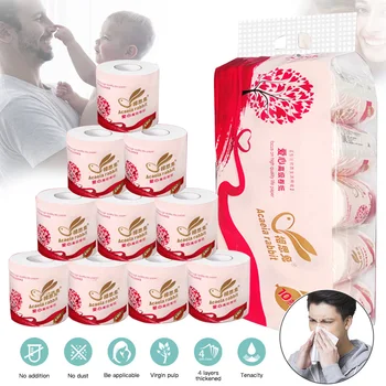 

High Quality Jumbo Roll Toilet Paper Native Wood Soft Toilet Paper Pulp Home Rolling Paper Towel Strong Water Absorption10Roll