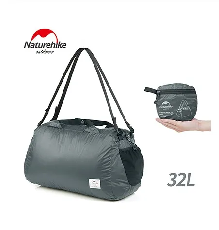 NatureHike 32L складной для путешествий сумка спортивная сумка для хранения легкая походная Большая вместительная Складная Водонепроницаемая сумка - Цвет: Grey