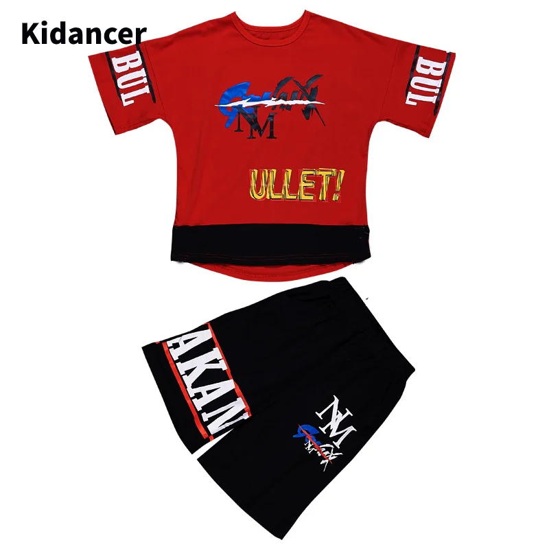Summer Suits for Boys Clothes Childrens Set Cotton Short Sleeve Tshirt+Pants Tracksuits Big Size 10 12 14Years | Детская одежда и
