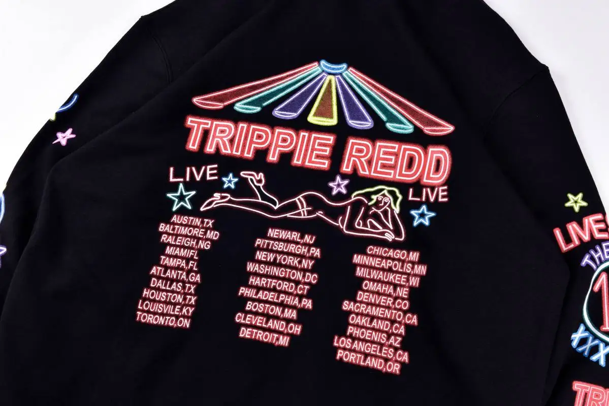 Толстовка Trippie Redd merch trippieland с забавными буквами и рисунками для девочек, уличная одежда для хип-хоптрип Redd merch trippieland, толстовка с капюшоном