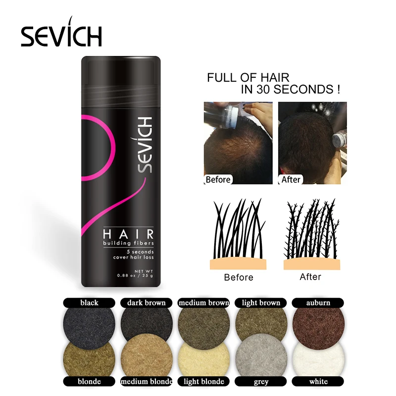 25g SEVICH Hair Loss Hair Building Fibers Keratin Hair Fiber Concealer