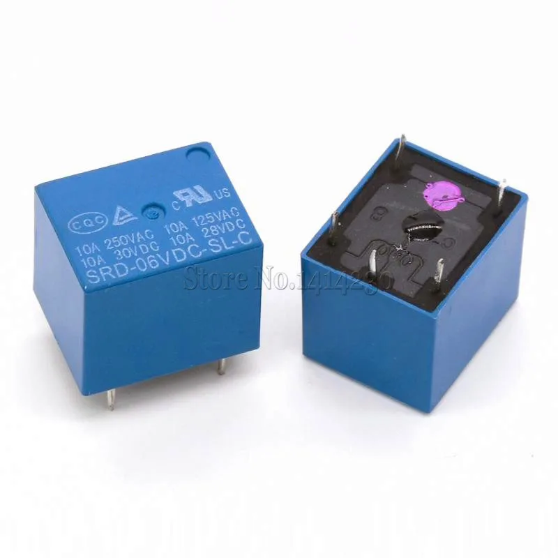 2 шт. 6 В постоянного тока реле питания SRD-06VDC-SL-C T73-6V 5Pin PCB тип SRD-6VDC-SL-C | Обустройство