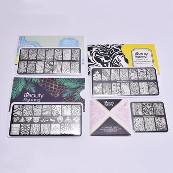 

Beautybigbang 4 PCS Nail Stamping Plates Set Stainless Steel Animal Snake Flower Image Design Nails Art Stamp Template Stencil