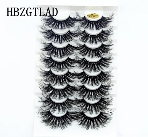 3D 밍크 속눈썹 대량 인조 드라마틱 볼륨 속눈썹, 위스피 천연 밍크 속눈썹 팩, 긴 도매 가짜 속눈썹, 5-8 쌍, 25mm 2