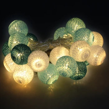 

2M LED Cotton Garland Ball Light String Decorative Chain Fairy Lights Battery Operated Christmas Party Wedding Decoration