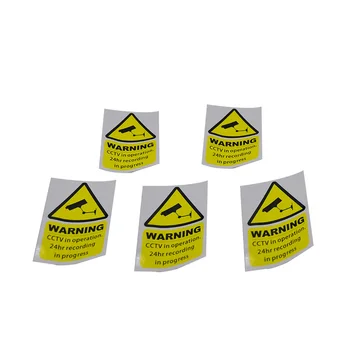 

5PCS/Set CCTV In Operation Video Surveillance Security Alarm Decal Window Warning Sticker Mark Signs Car Styling