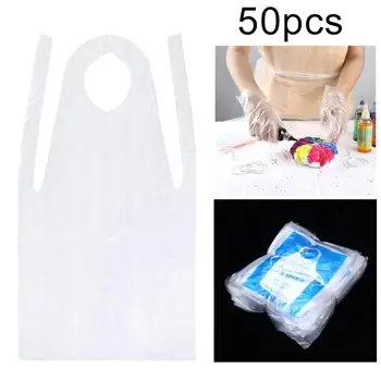 

50Pcs Adult Children Disposable Waterproof Transparent Painting Cooking Apron item is easy to use and take, which is convenient