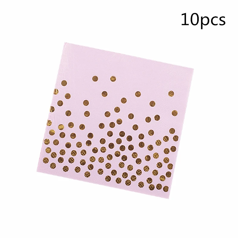 

10pcs /lot Gold Pink Dot Paper Napkin For Boy Girl Gender Reveal Party Tissue Napkin Decoration Serviettes 33*33cm